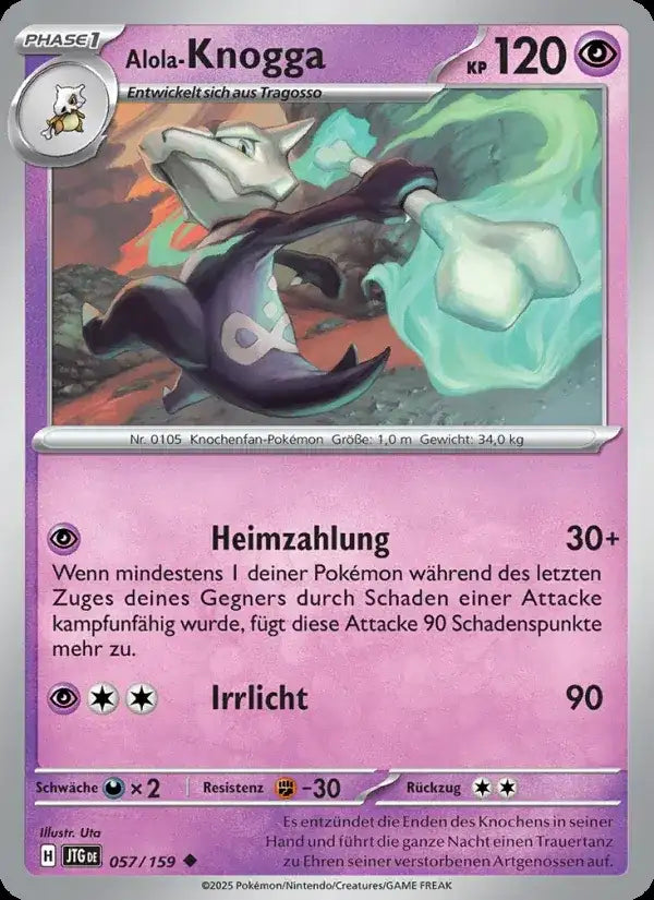 Alola knogga 057/159 – Pokémon Reisegefährten Karte