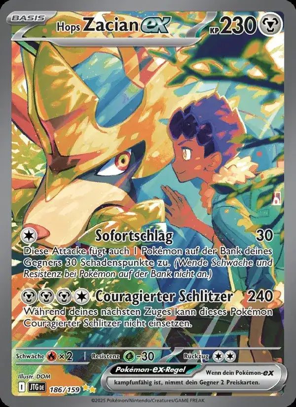 Hops zacian ex 186/159 – Pokémon Reisegefährten Karte
