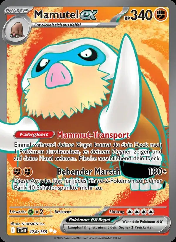 Mamutel ex 174/159 – Pokémon Reisegefährten Karte