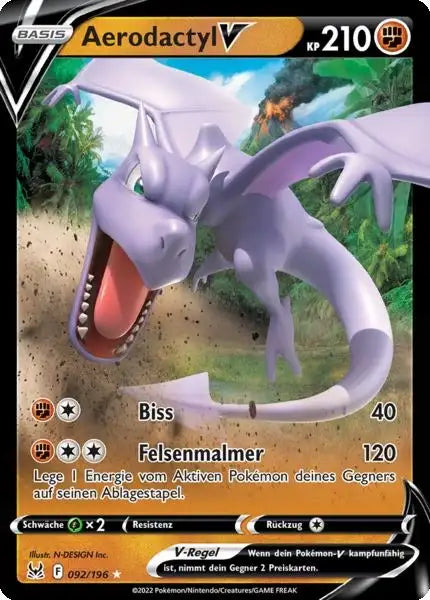 Aerodactyl V 092/196 – Pokémon Verlorener Ursprung Karte