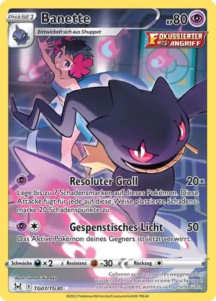 Banette TG07 – Pokémon Verlorener Ursprung Karte