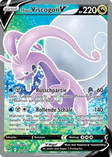Hisui Viscogon V 187/196 – Pokémon Verlorener Ursprung Karte