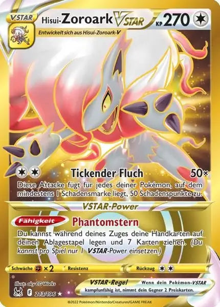 Hisui Zoroark VSTAR 213/196 – Pokémon Verlorener Ursprung Karte