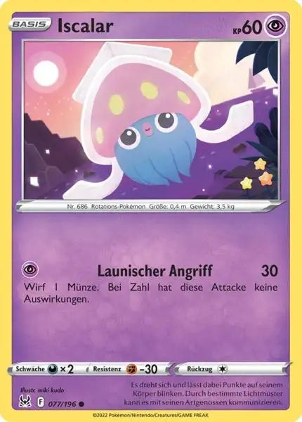 Iscalar 077/196 – Pokémon Verlorener Ursprung Karte