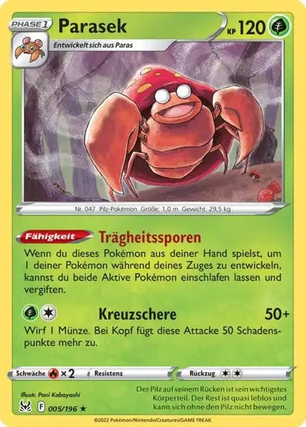 Parasek 005/196 – Pokémon Verlorener Ursprung Karte