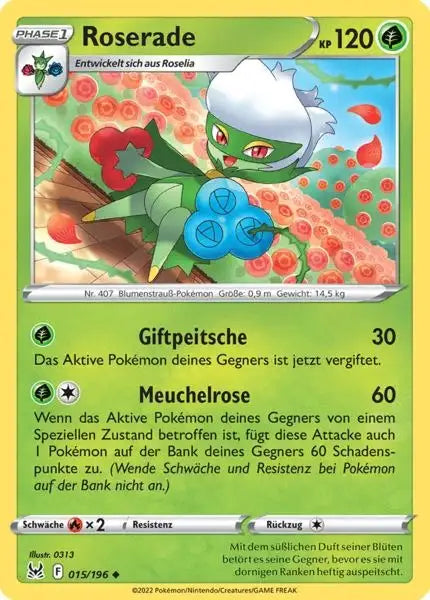 Roserade 015/196 – Pokémon Verlorener Ursprung Karte