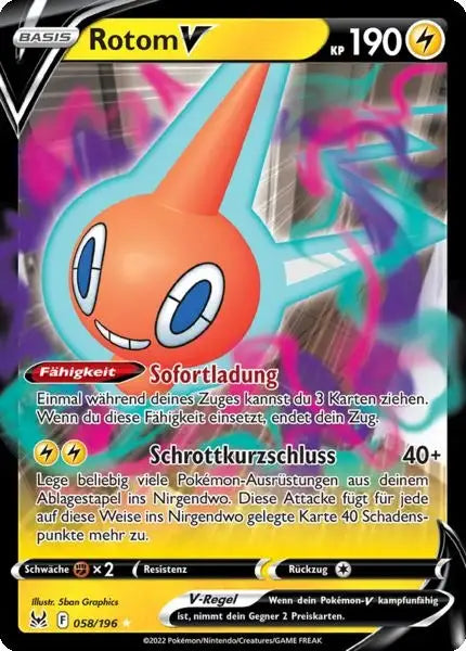 Rotom V 058/196 – Pokémon Verlorener Ursprung Karte