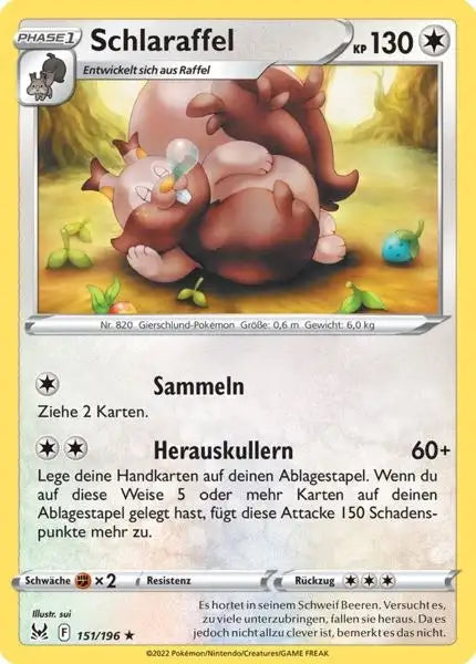 Schlaraffel 151/196 – Pokémon Verlorener Ursprung Karte