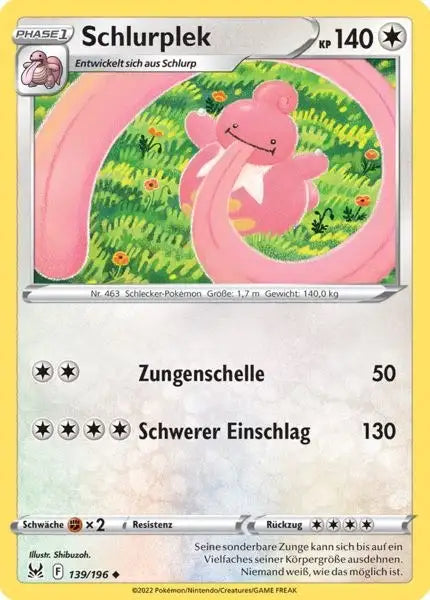 Schlurplek 139/196 – Pokémon Verlorener Ursprung Karte