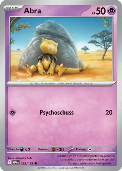 Abra 063/165 – Pokémon 151 Karte