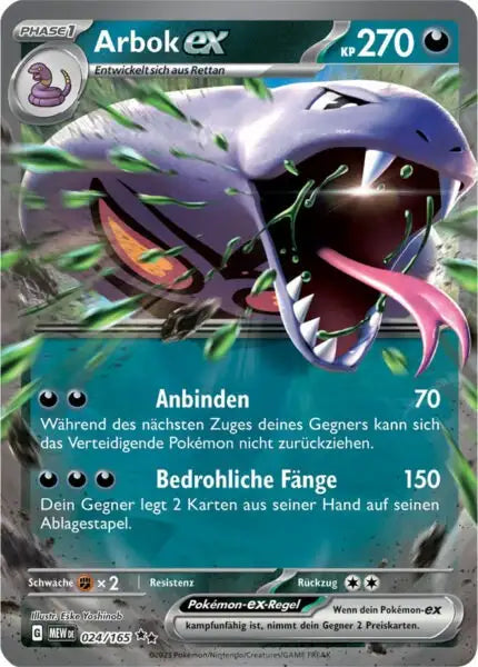 Arbok ex 024/165 – Pokémon 151 Karte