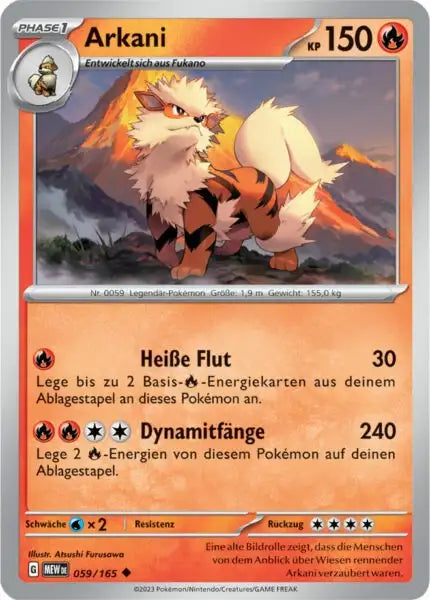 Arkani 059/165 – Pokémon 151 Karte