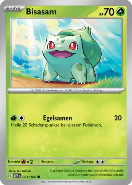 Bisasam 001/165 – Pokémon 151 Karte