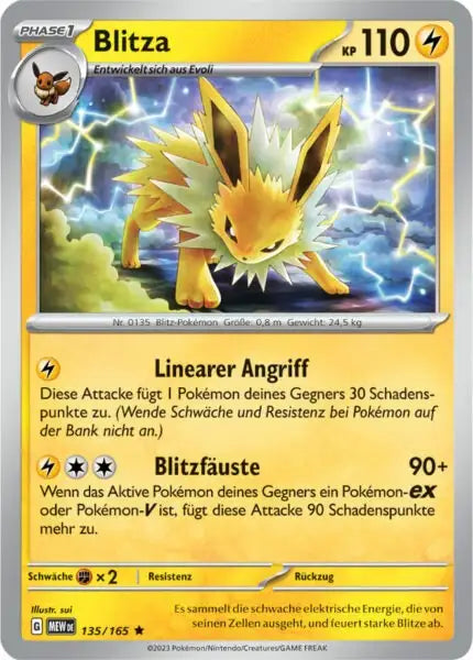 Blitza 135/165 – Pokémon 151 Karte