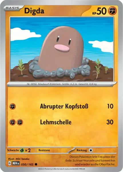 Digda 050/165 – Pokémon 151 Karte