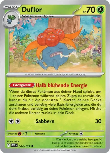 Duflor 044/165 – Pokémon 151 Karte