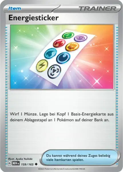 Energiesticker 159/165 – Pokémon 151 Karte