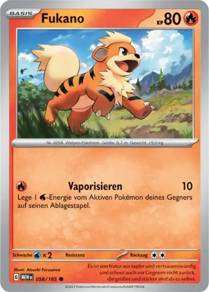 Fukano 058/165 – Pokémon 151 Karte