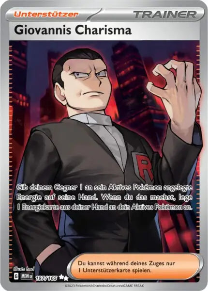 Giovannis Charisma 197/165 – Pokémon 151 Karte