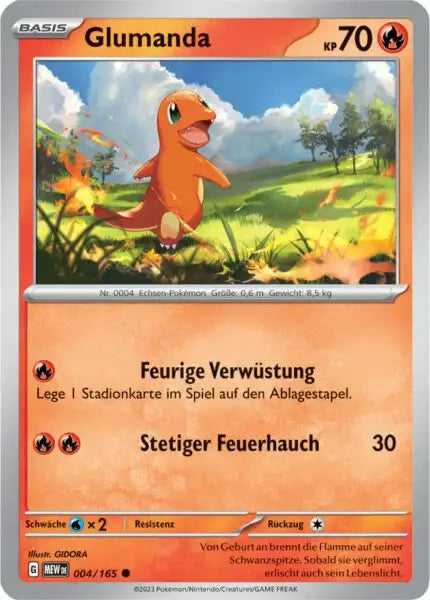 Glumanda 004/165 – Pokémon 151 Karte