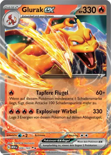 Glurak ex 006/165 – Pokémon 151 Karte