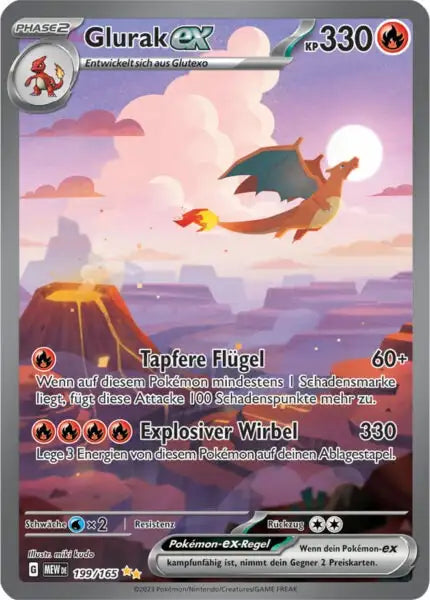 Glurak ex 199/165 – Pokémon 151 Karte