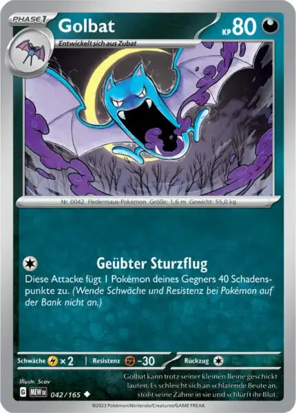 Golbat 042/165 – Pokémon 151 Karte