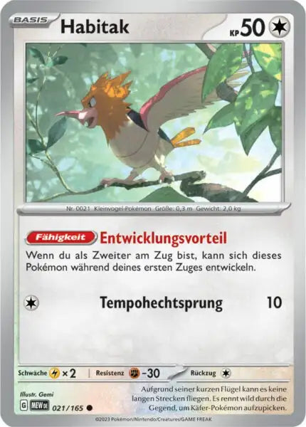 Habitak 021/165 – Pokémon 151 Karte