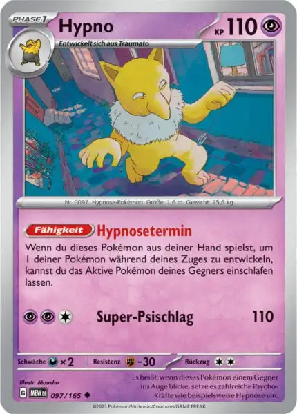 Hypno 097/165 – Pokémon 151 Karte