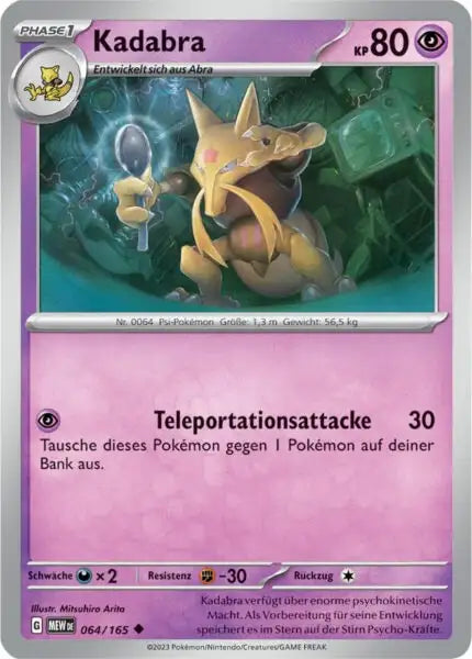 Kadabra 064/165 – Pokémon 151 Karte