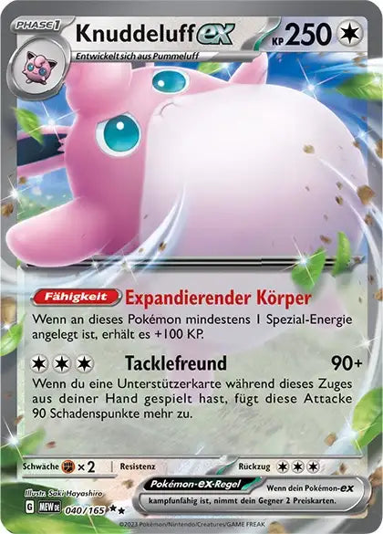 Knuddeluff ex 040/165 – Pokémon 151 Karte
