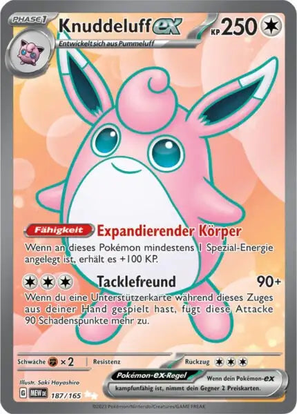 Knuddeluff ex 187/165 – Pokémon 151 Karte