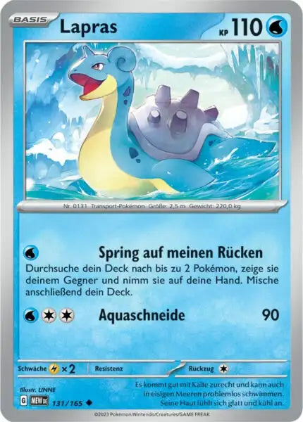 Lapras 131/165 – Pokémon 151 Karte