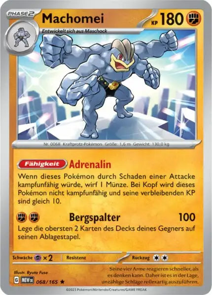Machomei 068/165 – Pokémon 151 Karte
