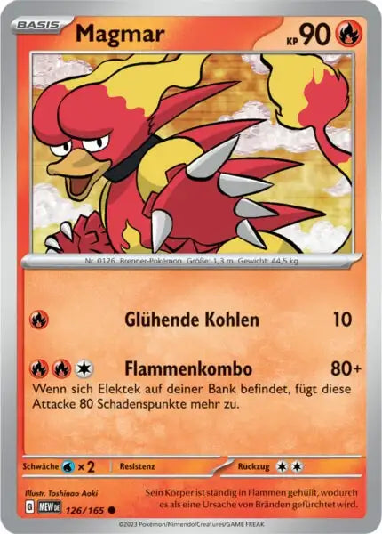 Magmar 126/165 – Pokémon 151 Karte