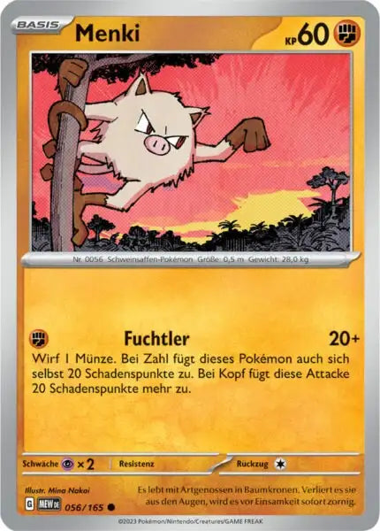 Menki 056/165 – Pokémon 151 Karte