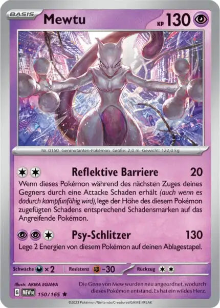 Mewtu 150/165 – Pokémon 151 Karte