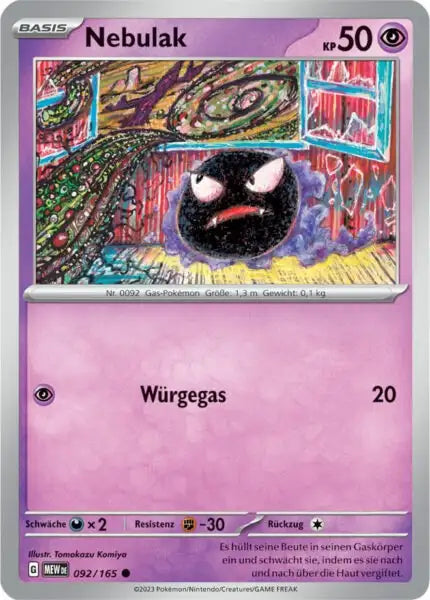 Nebulak 092/165 – Pokémon 151 Karte