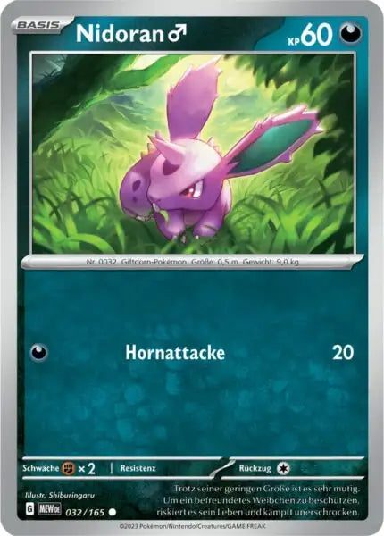 Nidoran 032/165 – Pokémon 151 Karte