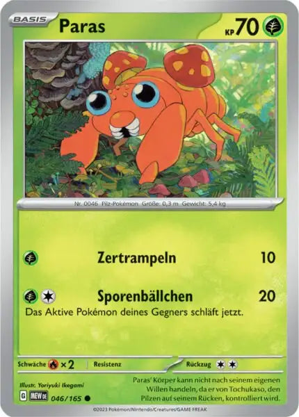 Paras 046/165 – Pokémon 151 Karte