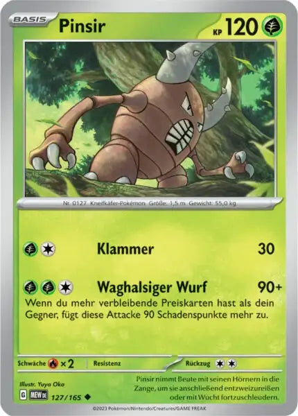 Pinsir 127/165 – Pokémon 151 Karte