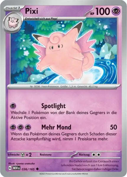 Pixi 036/165 – Pokémon 151 Karte