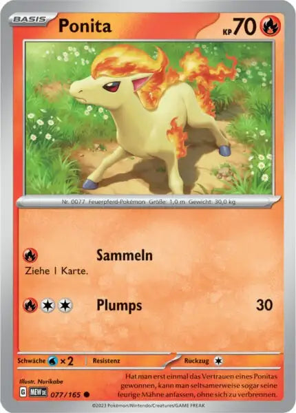 Ponita 077/165 – Pokémon 151 Karte