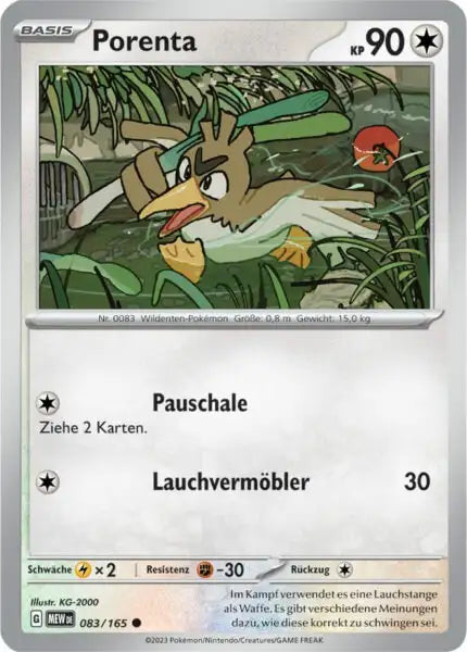 Porenta 083/165 – Pokémon 151 Karte