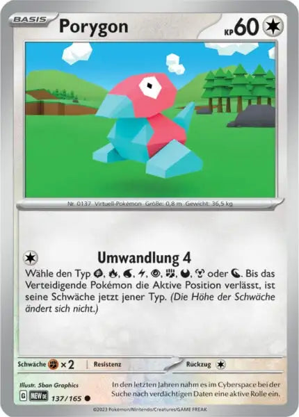 Porygon 137/165 – Pokémon 151 Karte