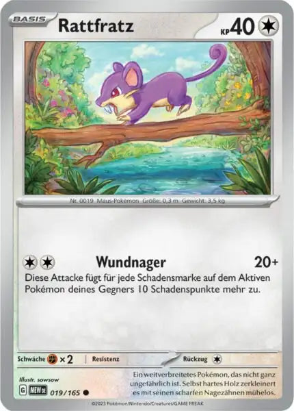 Rattfratz 019/165 – Pokémon 151 Karte