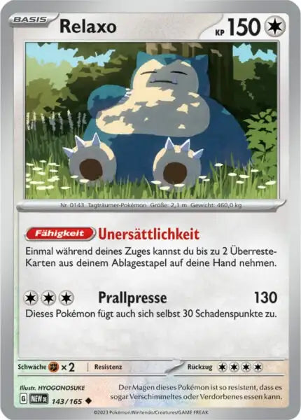 Relaxo 143/165 – Pokémon 151 Karte