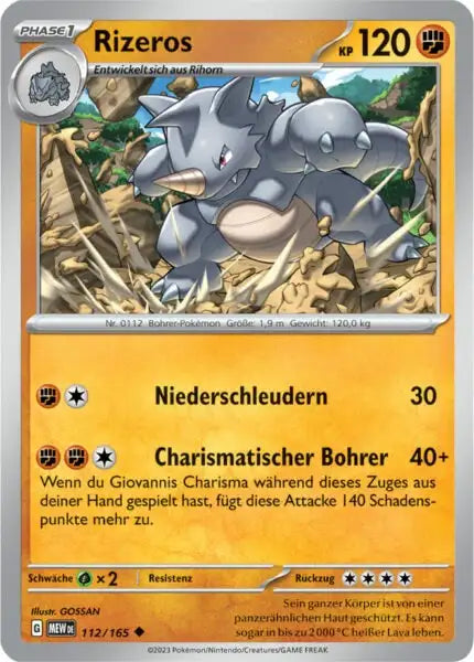 Rizeros 112/165 – Pokémon 151 Karte