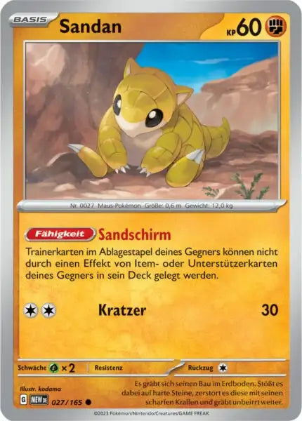 Sandan 027/165 – Pokémon 151 Karte