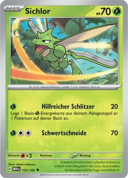 Sichlor 123/165 – Pokémon 151 Karte